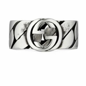Gucci Men's Silver Logo Ring